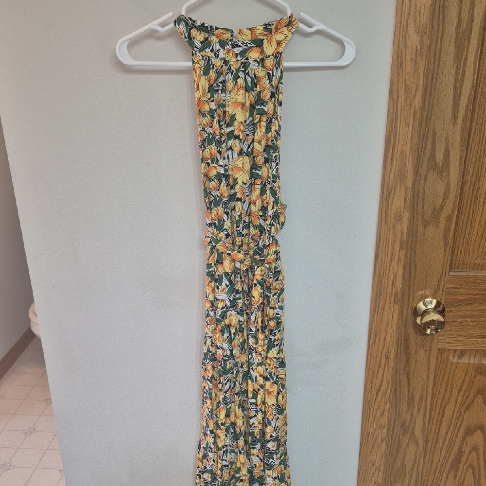 Floral Maxi Dress in Yellow and Green